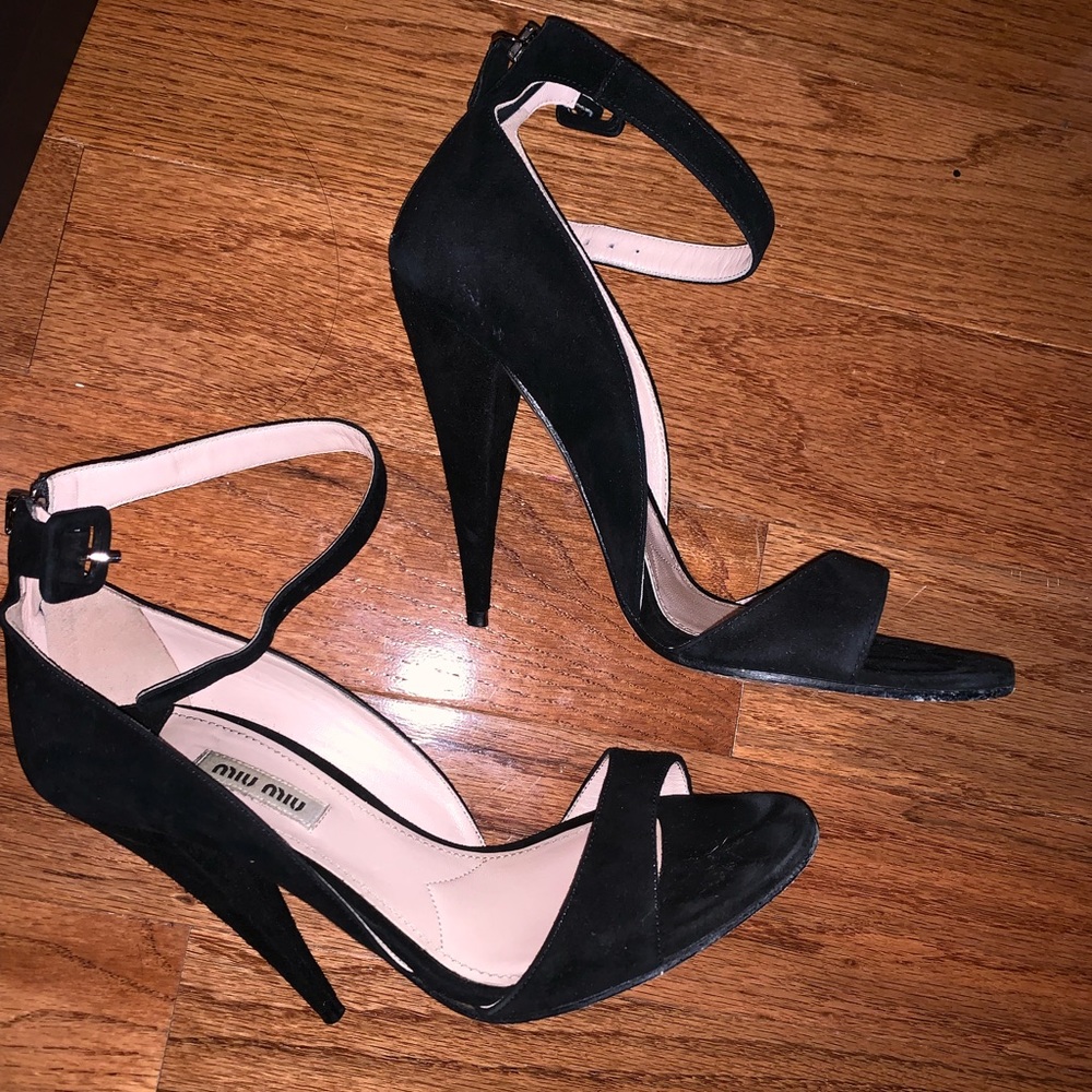 🛑 SOLD🛑MIU MIU black ankle heels sandals 37